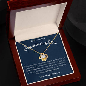 Granddaughter Necklace - Love Knot To My Beautiful Granddaughter