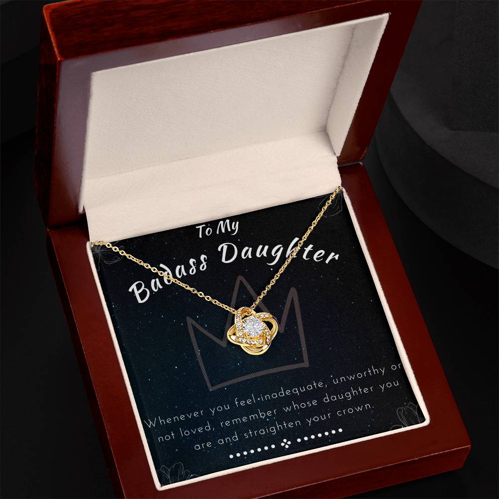 Badass Daughter Necklace - Love Knot in Gold Variants