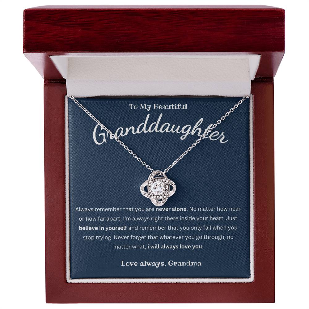 Granddaughter Necklace - Love Knot To My Beautiful Granddaughter