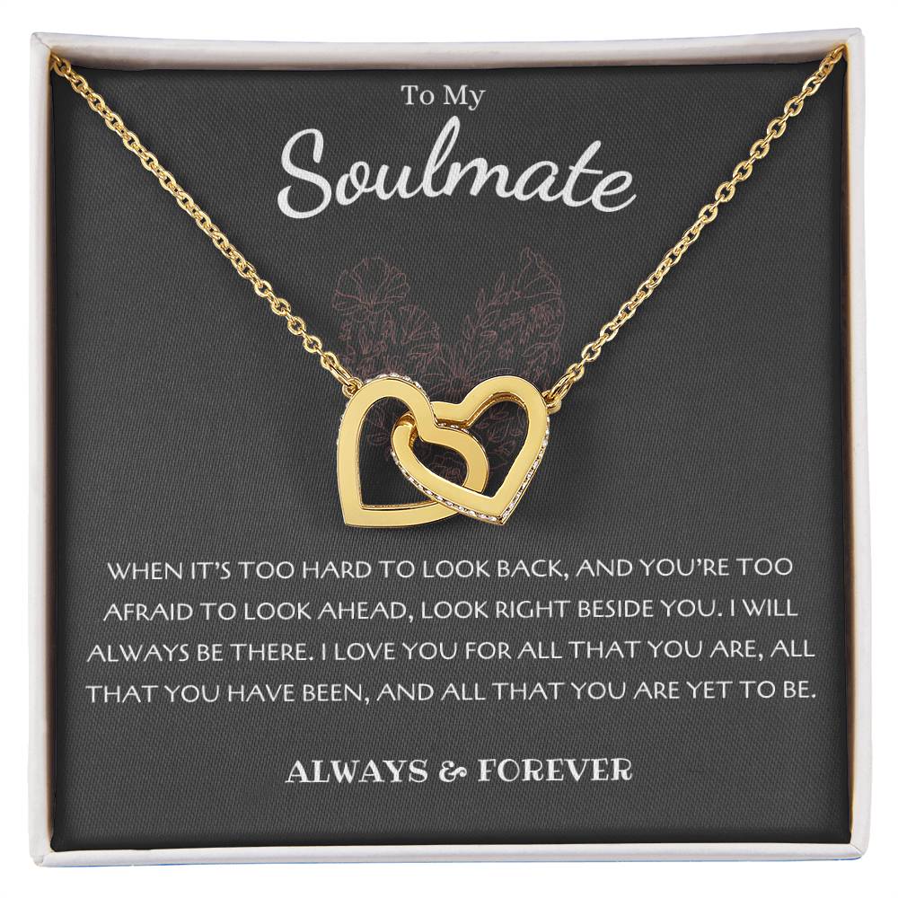 Heart Interlocking Necklace for Your Soulmate in Gold