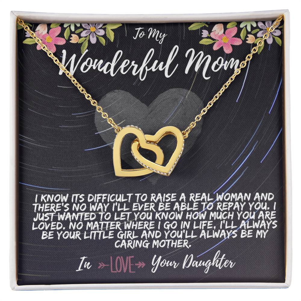 Interlocking Hearts Necklace for Wonderful Mom