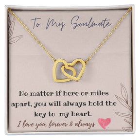 Heart Interlocking Necklace for Your Soulmate in Gold