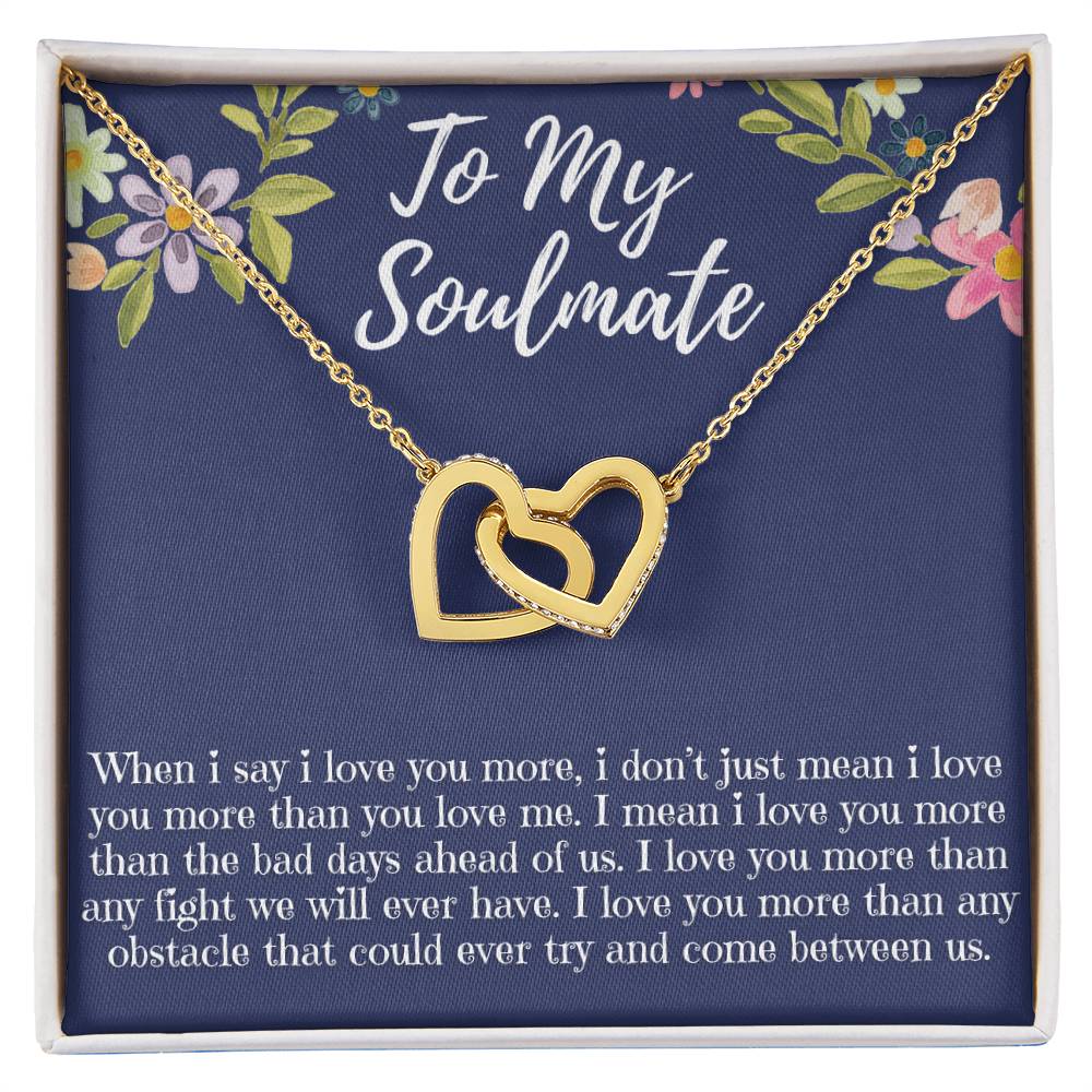 Soulmate Necklace with Interlocking Hearts in Gold