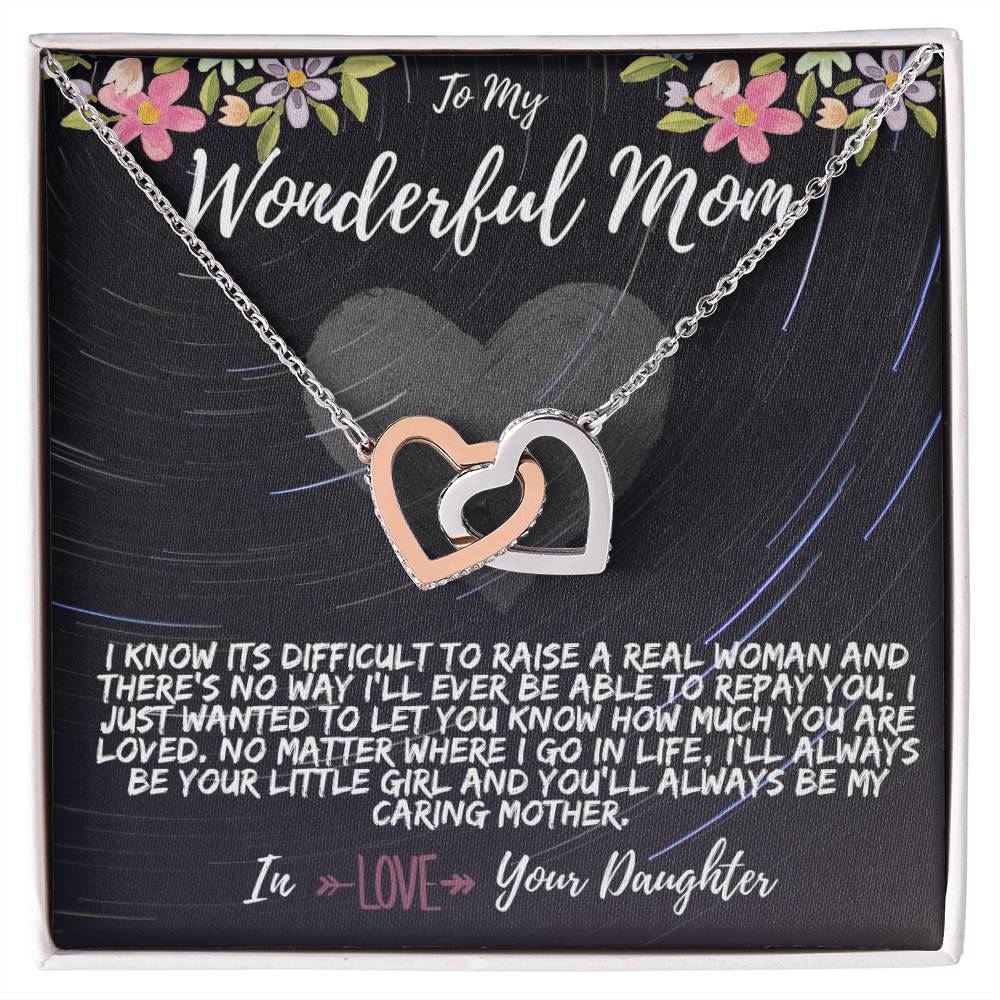 Interlocking Hearts Necklace for Wonderful Mom