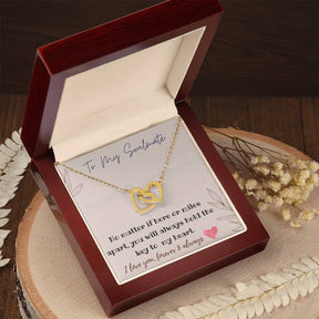 Heart Interlocking Necklace for Your Soulmate in Gold