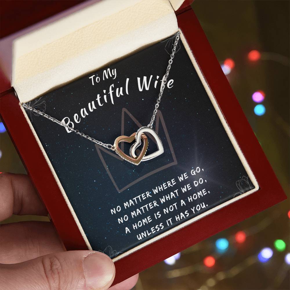 Heart Necklace for your Wife: Interlocking Hearts Design