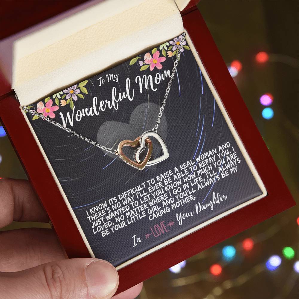 Interlocking Hearts Necklace for Wonderful Mom