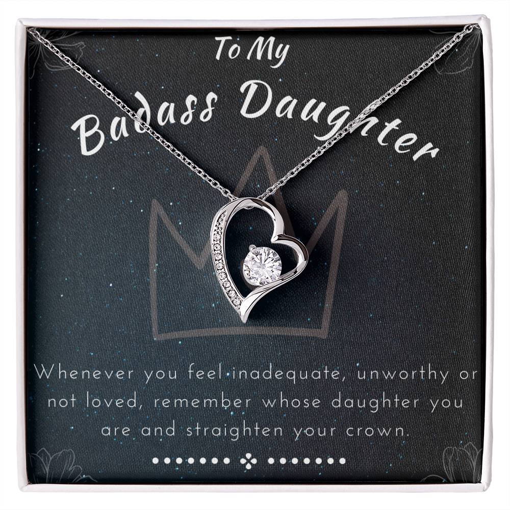 To My Badass Daughter Forever Love Necklace