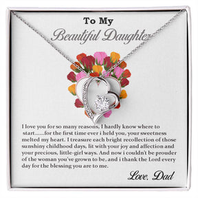 To My Beautiful Daughter Necklace Gift