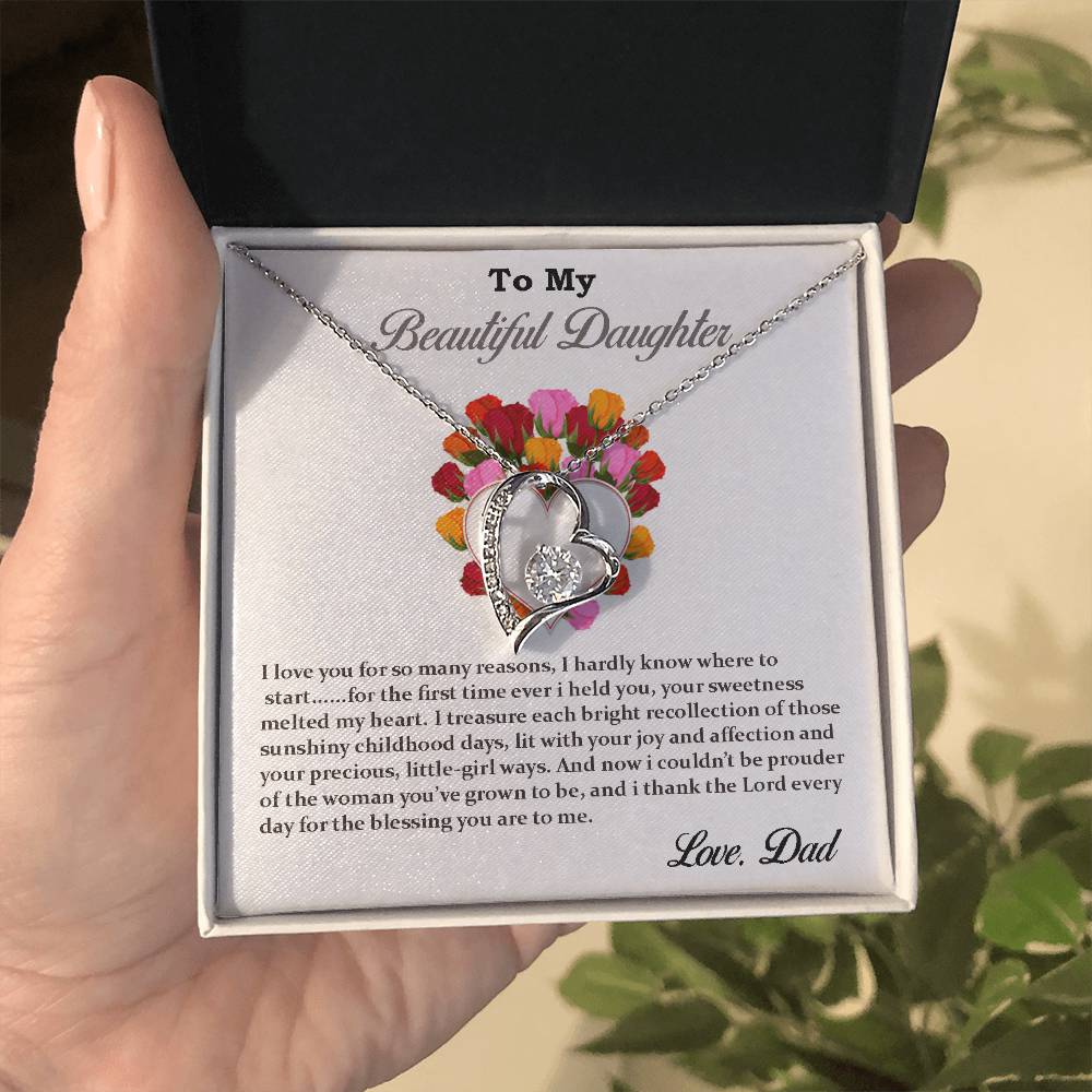 To My Beautiful Daughter Necklace Gift