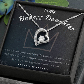 To My Badass Daughter Forever Love Necklace