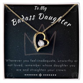 To My Badass Daughter Forever Love Necklace