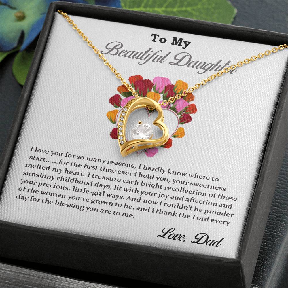 To My Beautiful Daughter Necklace Gift